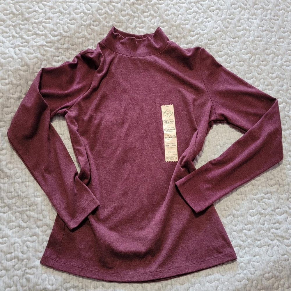 St. John's Bay Burgundy mock neck
